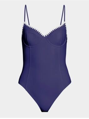 Ramy Brook Macy blue designer one piece swimsuit M.